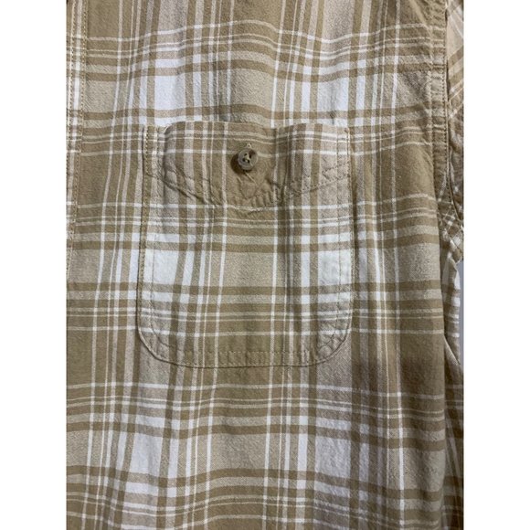St. John’s Bay - Beige Plaid Button-Up - Small - Picture 3 of 6